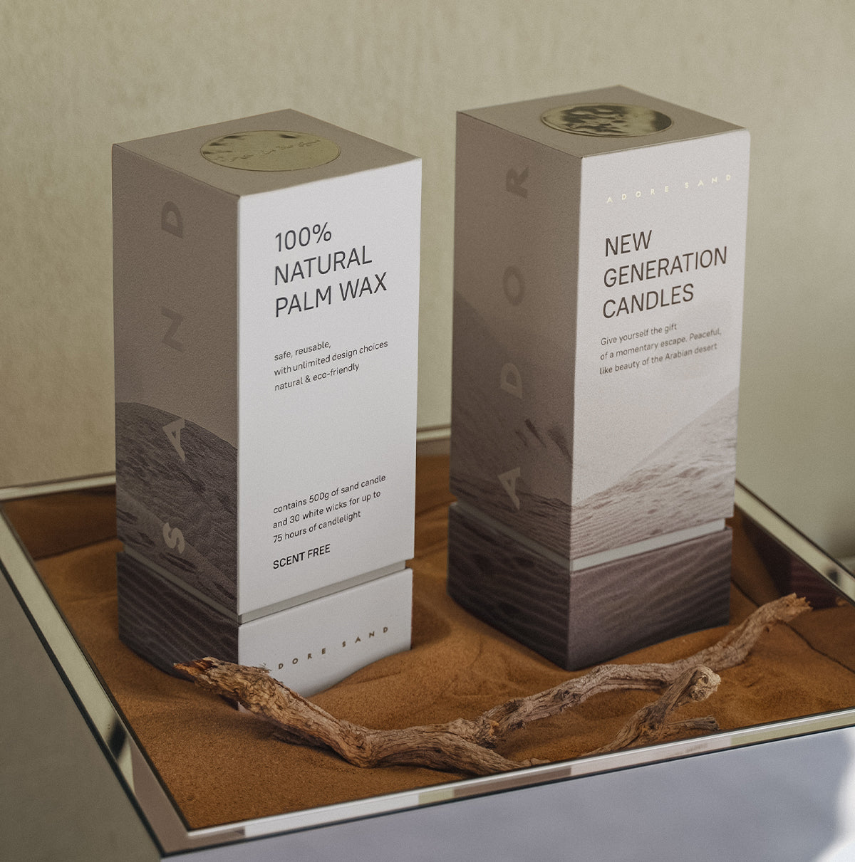 Adore Sand Candle Premium Box + Wicks