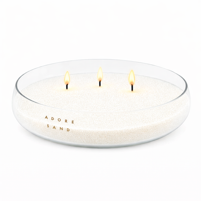 Serenity gift set by Adore Sand — ceramic vessels with sand wax candle