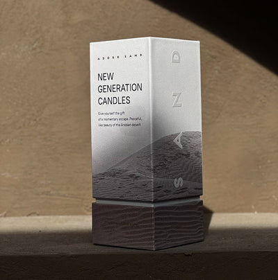 Charcoal sand wax candle box packaging, gift-ready